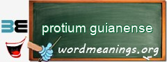 WordMeaning blackboard for protium guianense